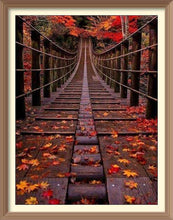 Wooden Bridge In The Autumn Forest - Diamond Paintings - Diamond Art - Paint With Diamonds - Legendary DIY  | Free shipping | 50% Off