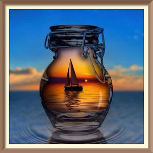 Sailing Boats Under Sunset - Diamond Paintings - Diamond Art - Paint With Diamonds - Legendary DIY  | Free shipping | 50% Off