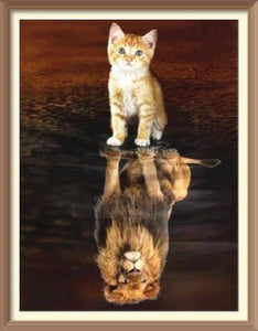 Yellow Cat - The Little Lion - Diamond Paintings - Diamond Art - Paint With Diamonds - Legendary DIY  | Free shipping | 50% Off