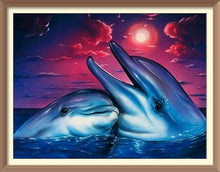Loving Dolphins - Diamond Paintings - Diamond Art - Paint With Diamonds - Legendary DIY - Best price - Premium - Free Shipping - Arts and Crafts