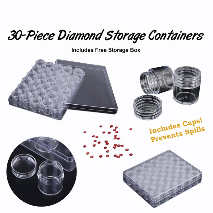 30 Piece Diamond Storage Round Box With Lid - Diamond Paintings - Diamond Art - Paint With Diamonds - Legendary DIY  | Free shipping | 50% Off