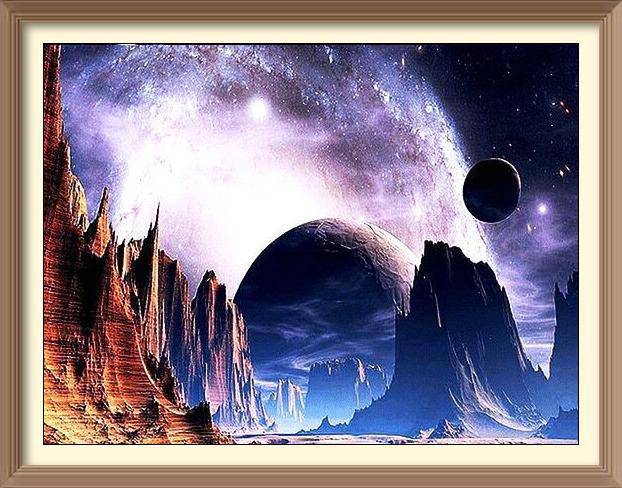 Mountain view to the Moon - Diamond Paintings - Diamond Art - Paint With Diamonds - Legendary DIY - Best price - Premium - Free Shipping - Arts and Crafts