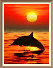 Dolphin dancing under Sunset - Diamond Paintings - Diamond Art - Paint With Diamonds - Legendary DIY - Best price - Premium - Free Shipping - Arts and Crafts