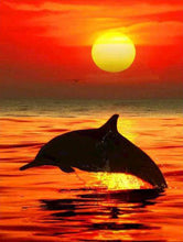 Dolphin dancing under Sunset - Diamond Paintings - Diamond Art - Paint With Diamonds - Legendary DIY  | Free shipping | 50% Off