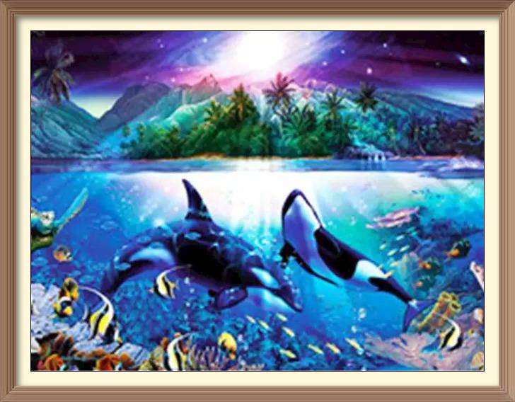 Whales under the Ocean - Diamond Paintings - Diamond Art - Paint With Diamonds - Legendary DIY - Best price - Premium - Free Shipping - Arts and Crafts