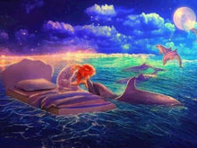 Mermaid and the Dolphin - Diamond Paintings - Diamond Art - Paint With Diamonds - Legendary DIY  | Free shipping | 50% Off