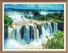 Waterfall in Primary Forest 9 - Diamond Paintings - Diamond Art - Paint With Diamonds - Legendary DIY  | Free shipping | 50% Off
