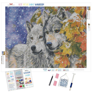 Snow Wolfs 2 - Diamond Paintings - Diamond Art - Paint With Diamonds - Legendary DIY  | Free shipping | 50% Off