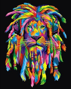 Multicolored Hiphop Style Lion - Diamond Paintings - Diamond Art - Paint With Diamonds - Legendary DIY  | Free shipping | 50% Off