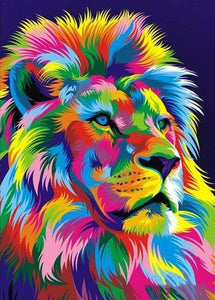 Multicolored King Lion - Diamond Paintings - Diamond Art - Paint With Diamonds - Legendary DIY  | Free shipping | 50% Off