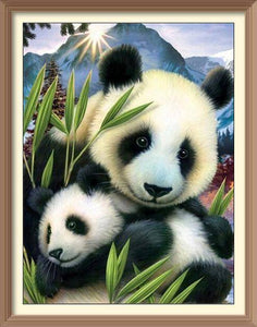 Panda Mother and Daughter - Diamond Paintings - Diamond Art - Paint With Diamonds - Legendary DIY  | Free shipping | 50% Off