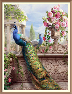 Peacocks & Flower 1