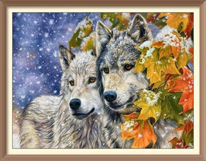 Snow Wolfs 2 - Diamond Paintings - Diamond Art - Paint With Diamonds - Legendary DIY  | Free shipping | 50% Off