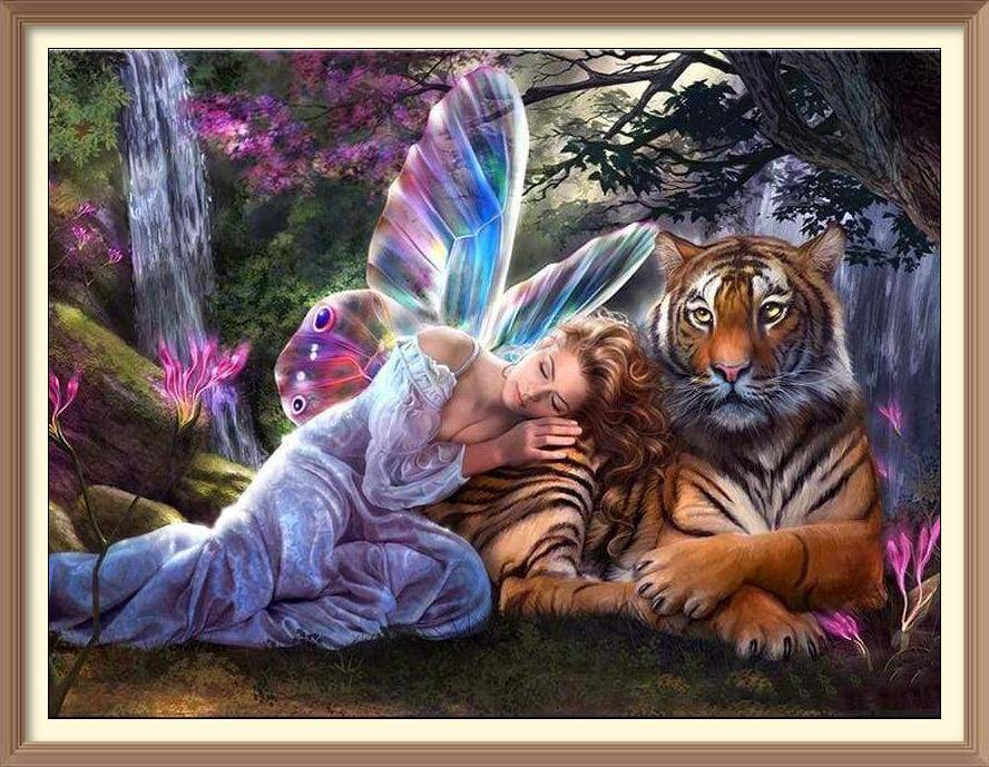 Butterfly Fairy Tiger - Diamond Paintings - Diamond Art - Paint With Diamonds - Legendary DIY - Best price - Premium - Free Shipping - Arts and Crafts