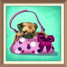 Puppy And Purple Handbag - Diamond Paintings - Diamond Art - Paint With Diamonds - Legendary DIY  | Free shipping | 50% Off