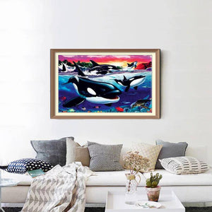 Whales on Sunset - Diamond Paintings - Diamond Art - Paint With Diamonds - Legendary DIY  | Free shipping | 50% Off