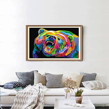 Multicolored Angry Bear - Diamond Paintings - Diamond Art - Paint With Diamonds - Legendary DIY  | Free shipping | 50% Off