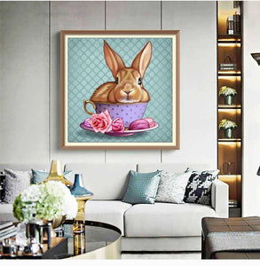 Brown Rabbit In The Cup - Diamond Paintings - Diamond Art - Paint With Diamonds - Legendary DIY  | Free shipping | 50% Off